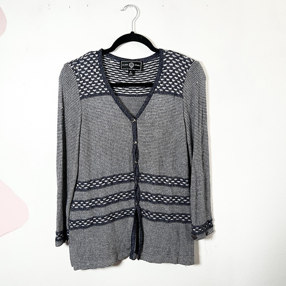 St. John Sport By Marie Gray Cardigan Sz P Made In‎ The U.S.A